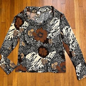 Bold Long Sleeve Cowl Neck Top